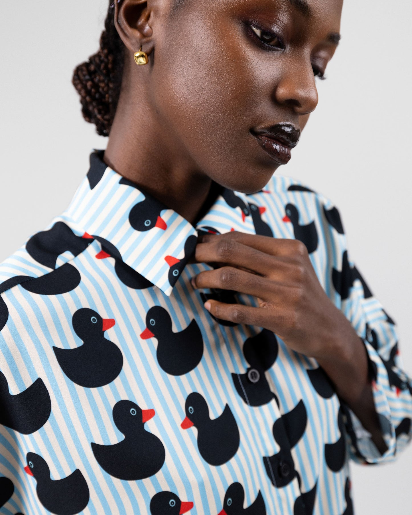 Duck Motif Oversized Shirt