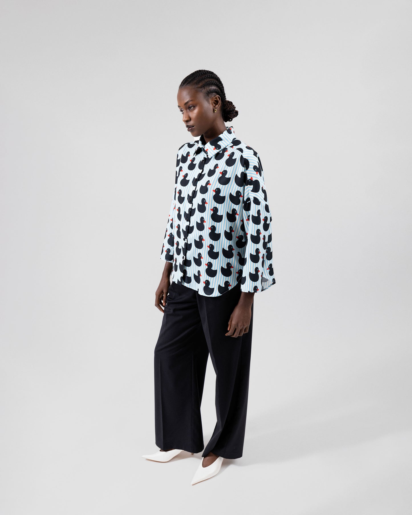 Duck Motif Oversized Shirt